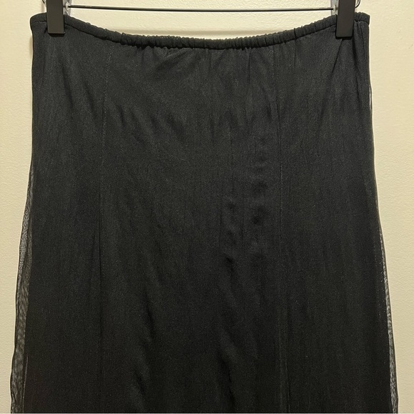 Zara Woman Black Maxi Skirt Size Medium Balletcore Rocker Grunge - Picture 3 of 9